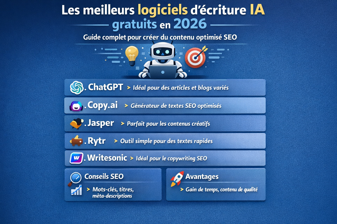 Les meilleurs logiciels d’écriture IA gratuits en 2026 : guide complet pour créer du contenu optimisé SEO