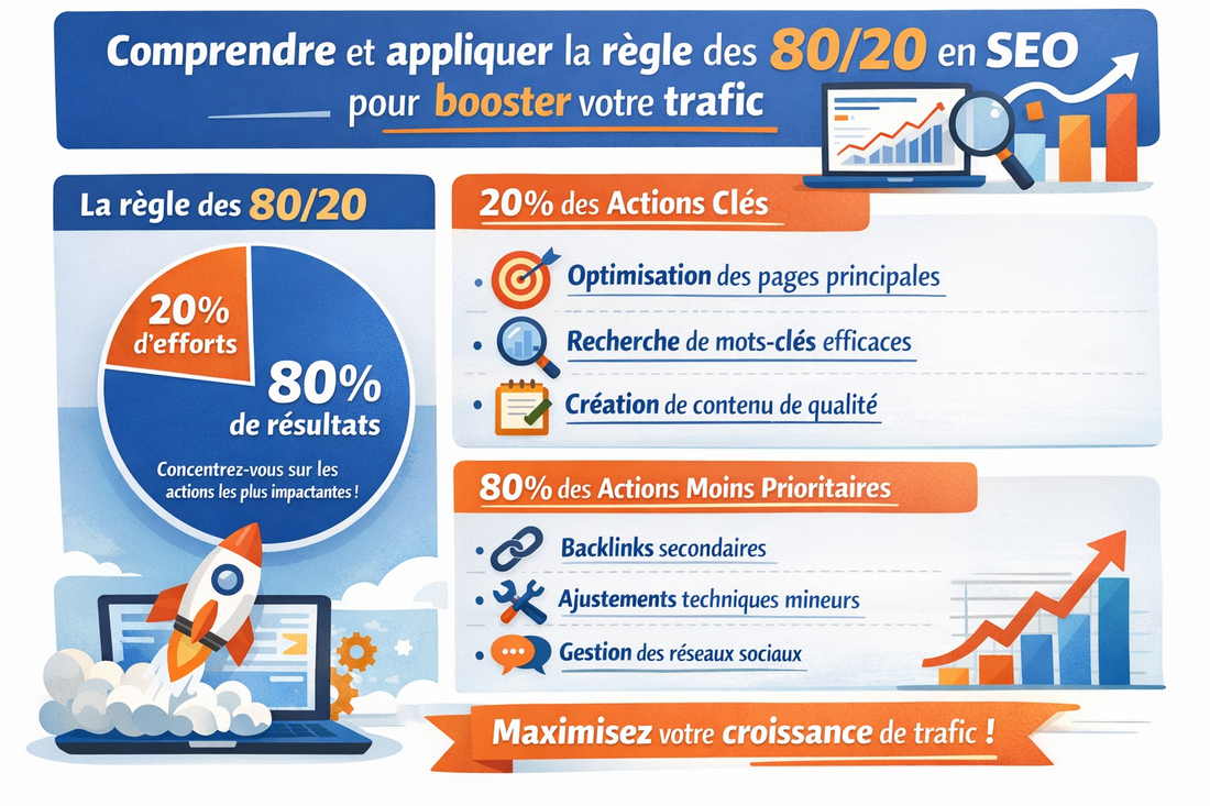 Comprendre et appliquer la règle des 80/20 en SEO pour booster votre trafic